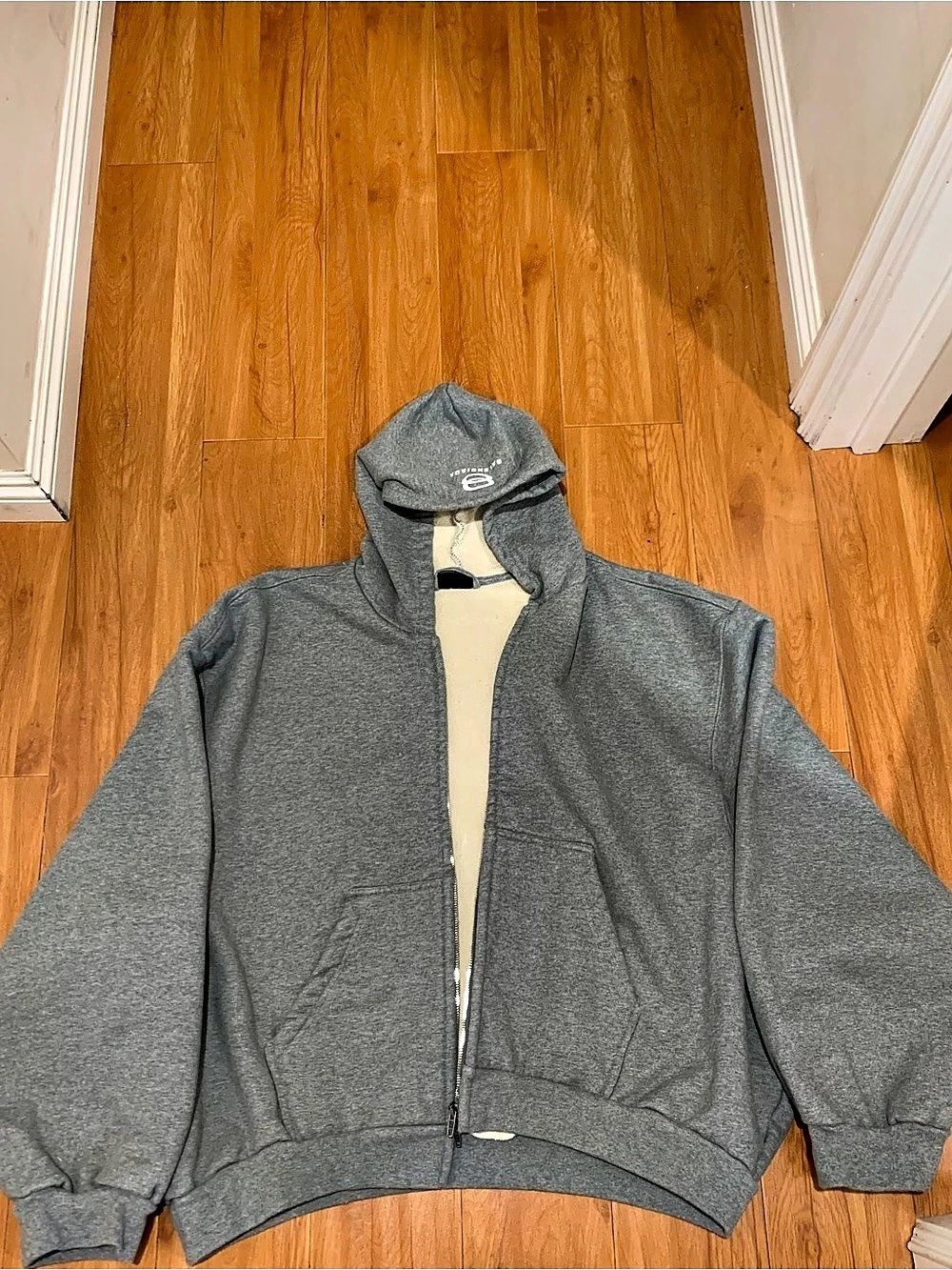 Balenciaga Unity Sports Icon Panelled Zip-Up Hoodie Gray & Cream